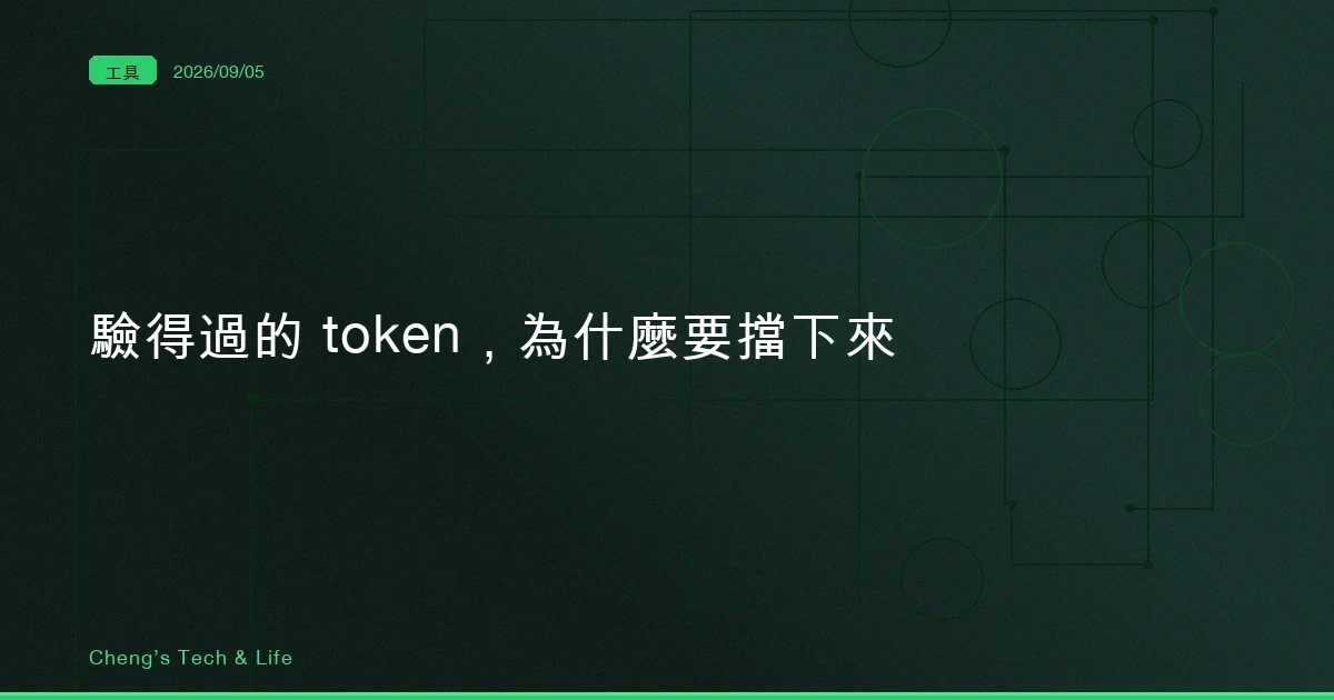 一把每項都驗得過的 token，規格要你回它 401