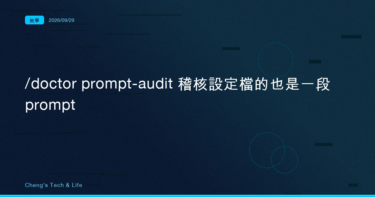 /doctor prompt-audit 拆開來看：稽核設定檔的，本身也是一段 prompt